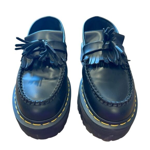 Dr. Martens Adrian Quad Black Smooth Tassel Slip-On Loafers